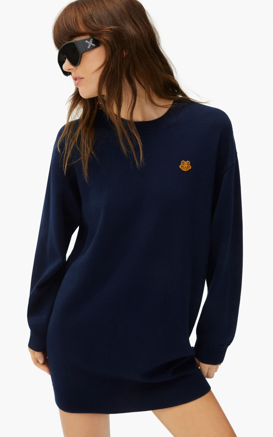 Robe Kenzo Tiger Crest jumper Femme Bleu Noir | MSJT-51476